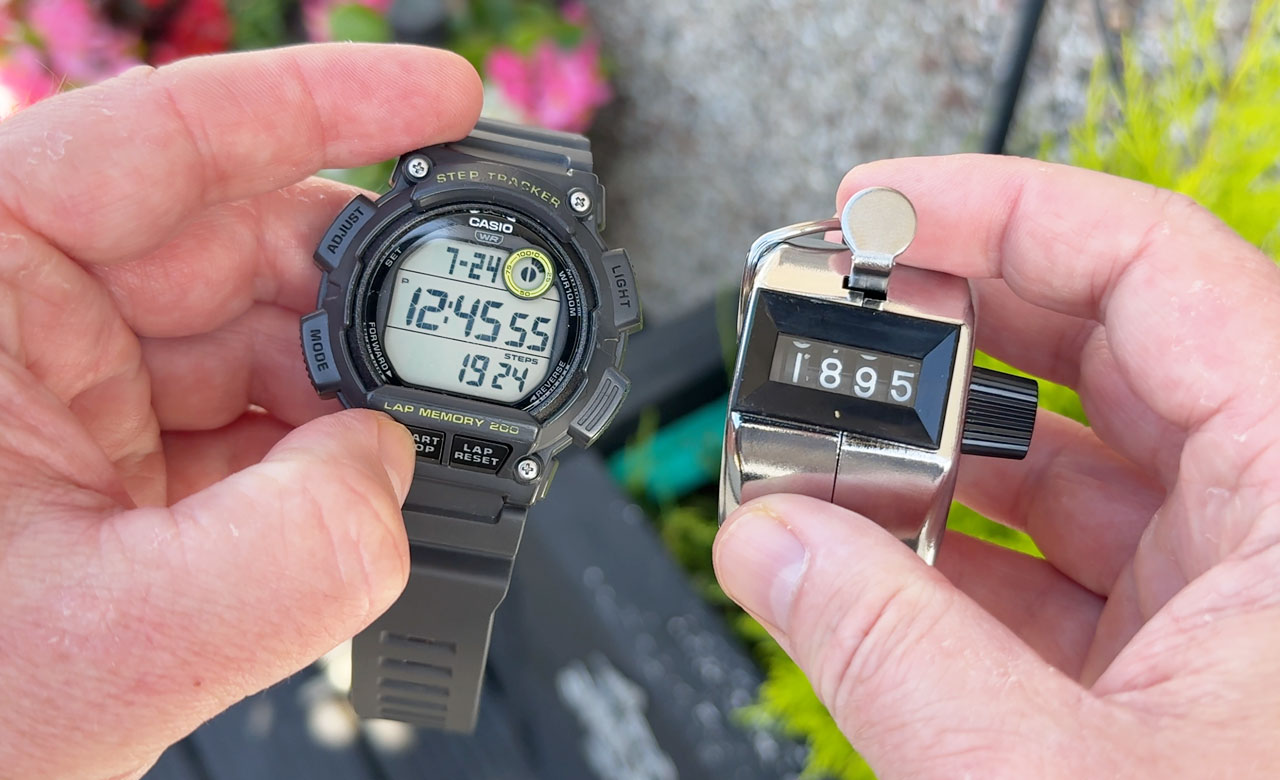 Casio WS-2100H Step Counter Results Accuracy